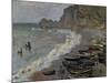Etretat, The Beach, c.1883-Claude Monet-Mounted Giclee Print