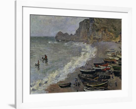 Etretat, The Beach, c.1883-Claude Monet-Framed Giclee Print