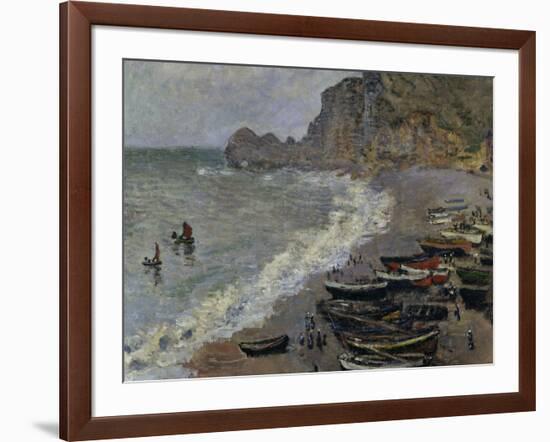 Etretat, The Beach, c.1883-Claude Monet-Framed Giclee Print