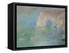 Etretat, the Cliff, Reflections on Water; 1885-Claude Monet-Framed Stretched Canvas