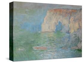 Etretat, the Cliff, Reflections on Water; 1885-Claude Monet-Stretched Canvas