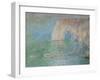 Etretat, the Cliff, Reflections on Water; 1885-Claude Monet-Framed Giclee Print