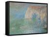 Etretat, the Cliff, Reflections on Water; 1885-Claude Monet-Framed Stretched Canvas