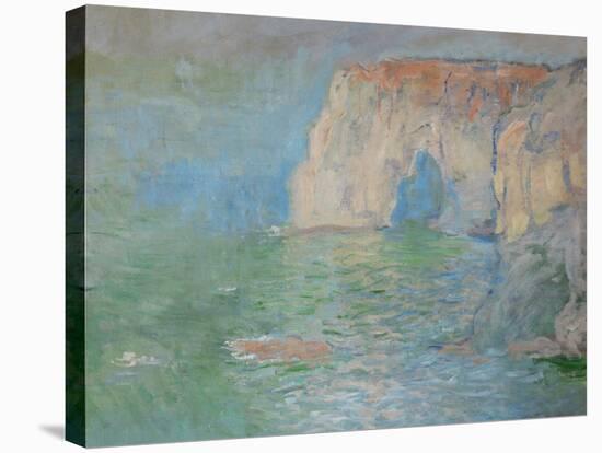 Etretat, the Cliff, Reflections on Water; 1885-Claude Monet-Stretched Canvas