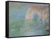 Etretat, the Cliff, Reflections on Water; 1885-Claude Monet-Framed Stretched Canvas