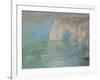 Etretat, the Cliff, Reflections on Water; 1885-Claude Monet-Framed Giclee Print