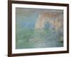 Etretat, the Cliff, Reflections on Water; 1885-Claude Monet-Framed Giclee Print