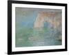 Etretat, the Cliff, Reflections on Water; 1885-Claude Monet-Framed Giclee Print