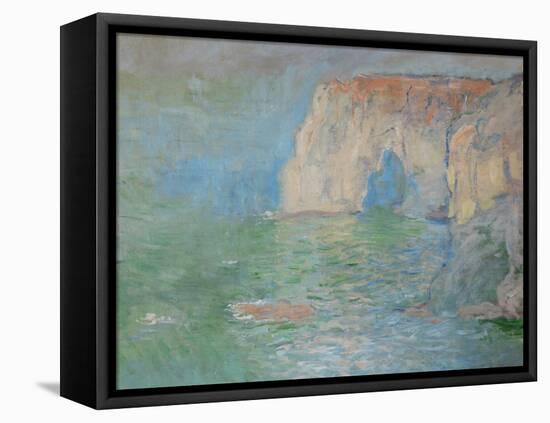 Etretat, the Cliff, Reflections on Water; 1885-Claude Monet-Framed Stretched Canvas