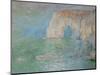 Etretat, the Cliff, Reflections on Water; 1885-Claude Monet-Mounted Giclee Print