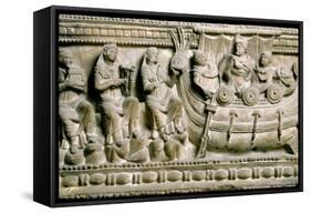 Etruscan Bas-Relief of a Sarcophagus Depicting Ulysses-null-Framed Stretched Canvas