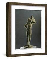 Etruscan Bronze Figurine of Ethiopian Man with Wineskin, from Marzabotto, Bologna Province, Italy-null-Framed Giclee Print