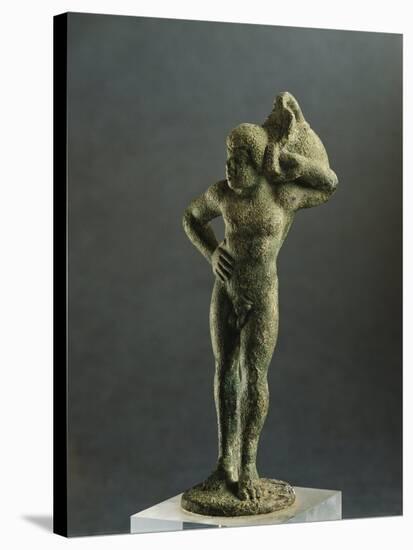 Etruscan Bronze Figurine of Ethiopian Man with Wineskin, from Marzabotto, Bologna Province, Italy-null-Stretched Canvas