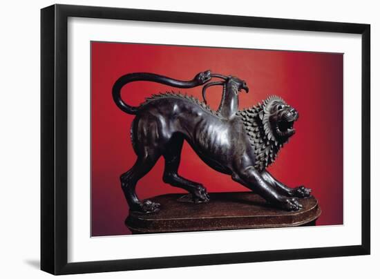 Etruscan Civilization, Chimera of Arezzo, Bronze Sculpture, Height 65 Cm-null-Framed Giclee Print