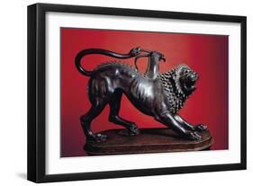 Etruscan Civilization, Chimera of Arezzo, Bronze Sculpture, Height 65 Cm-null-Framed Giclee Print