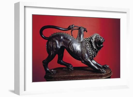 Etruscan Civilization, Chimera of Arezzo, Bronze Sculpture, Height 65 Cm-null-Framed Giclee Print