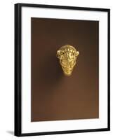 Etruscan Gold Curved Earring, Decorated with Achelous Head, from Spina, Italy, 5th Century B.C.-null-Framed Giclee Print