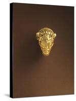 Etruscan Gold Curved Earring, Decorated with Achelous Head, from Spina, Italy, 5th Century B.C.-null-Stretched Canvas