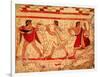 Etruscan Musicians, Copy of a 5th Century BC Fresco in the Tomb of the Leopard at Tarquinia-null-Framed Giclee Print