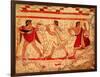 Etruscan Musicians, Copy of a 5th Century BC Fresco in the Tomb of the Leopard at Tarquinia-null-Framed Giclee Print