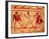 Etruscan Musicians, Copy of a 5th Century BC Fresco in the Tomb of the Leopard at Tarquinia-null-Framed Giclee Print