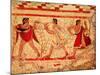 Etruscan Musicians, Copy of a 5th Century BC Fresco in the Tomb of the Leopard at Tarquinia-null-Mounted Giclee Print
