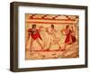 Etruscan Musicians, Copy of a 5th Century BC Fresco in the Tomb of the Leopard at Tarquinia-null-Framed Premium Giclee Print