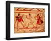 Etruscan Musicians, Copy of a 5th Century BC Fresco in the Tomb of the Leopard at Tarquinia-null-Framed Premium Giclee Print