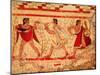 Etruscan Musicians, Copy of a 5th Century BC Fresco in the Tomb of the Leopard at Tarquinia-null-Mounted Giclee Print