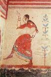 Woman at Her Toilet, Detail from a Funerary Scene, Samnite Period, 5th-4th Century BC-Etruscan-Giclee Print