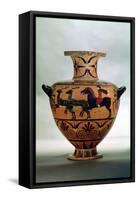 Etrusco-Ionian Black-Figure Hydria Depicting a Hunting Scene, from Cerveteri, circa 540-530 BC-null-Framed Stretched Canvas