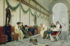 Interior of Roman Building with Figures, c.1880-Ettore Forti-Framed Giclee Print