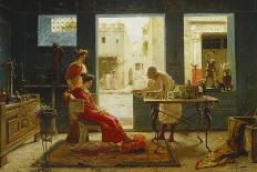 Interior of Roman Building with Figures, c.1880-Ettore Forti-Framed Giclee Print