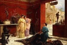 Interior of Roman Building with Figures, c.1880-Ettore Forti-Framed Giclee Print