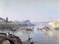 View of the Tevere from the Ponte Sisto (W/C on Paper)-Ettore Roesler Franz-Giclee Print