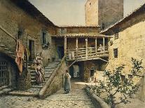 The Courtyard in Anguillara Palace in Rome, from the Series Disappeared Rome-Ettore Roesler Franz-Giclee Print