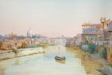 View of the Tevere from the Ponte Sisto (W/C on Paper)-Ettore Roesler Franz-Giclee Print