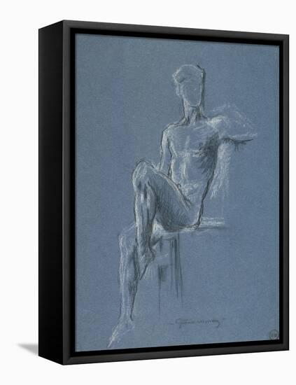 Etude d'homme assis-Gustave Moreau-Framed Stretched Canvas