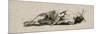 Etude d'homme nu couché et vu de dos ; première pensée pour un damné de la " Barque de Dante"-Eugene Delacroix-Mounted Giclee Print