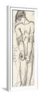Etude d'homme nu debout mains liées tête renversée sur l'épaule droite-Gustave Moreau-Framed Premium Giclee Print