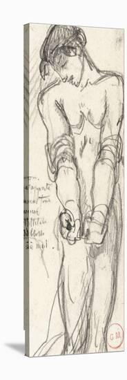Etude d'homme nu debout mains liées tête renversée sur l'épaule droite-Gustave Moreau-Stretched Canvas