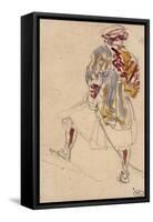 Etude d'homme vu de dos en costume de palikaré ; étude pour le "Portrait du Comte Palatino en-Eugene Delacroix-Framed Stretched Canvas