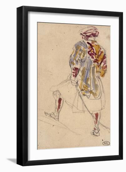 Etude d'homme vu de dos en costume de palikaré ; étude pour le "Portrait du Comte Palatino en-Eugene Delacroix-Framed Giclee Print