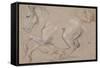 Etude d'un cheval galopant vers la gauche; étude pour le portrait du duc de Chartres-Pierre Mignard-Framed Stretched Canvas