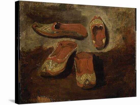 Etude de babouches-Eugene Delacroix-Stretched Canvas