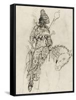 Etude de cavalier musicien pour le "Poète arabe"-Gustave Moreau-Framed Stretched Canvas