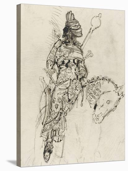 Etude de cavalier musicien pour le "Poète arabe"-Gustave Moreau-Stretched Canvas