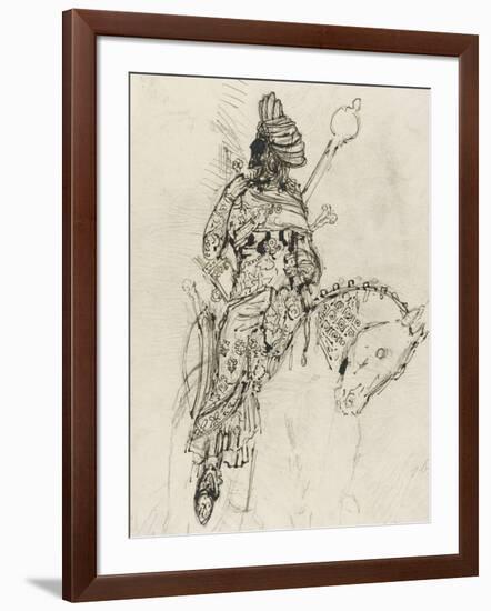 Etude de cavalier musicien pour le "Poète arabe"-Gustave Moreau-Framed Giclee Print