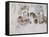 Etude de cavaliers arabes-Eugene Delacroix-Framed Stretched Canvas