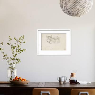 Etude De Chat Couche Vu De Dos Giclee Print Eugene Delacroix Allposters Com